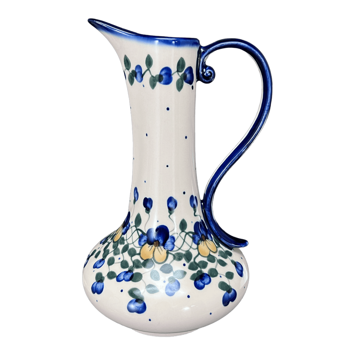 Pitcher, Lotos, 0.8 Liter, WR (WR7E) in "Pansy Wreath" by W.R. Ceramika | WR7E-EZ2