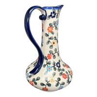 A picture of a Polish Pottery 0.8 Liter Lotos Pitcher (Rainbow Shower) | WR7E-NP18 as shown at PolishPotteryOutlet.com/products/0-8-liter-lotos-pitcher-rainbow-shower-wr7e-np18