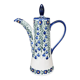 Polish Pottery Teapot, 1.1 Liter "Opus", WR (WR8G) in "Modern Blue Cascade" by W.R. Ceramika | WR8G-GP1 Additional Image at PolishPotteryOutlet.com