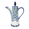 Polish Pottery Teapot, 1.1 Liter "Opus", WR (WR8G) in "Modern Blue Cascade" by W.R. Ceramika | WR8G-GP1 at PolishPotteryOutlet.com