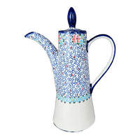 A picture of a Polish Pottery 1.1 Liter "Opus" Teapot (Dancing Flowers) | WR8G-WR39 as shown at PolishPotteryOutlet.com/products/1-1-liter-opus-teapot-dancing-flowers-wr8g-wr39