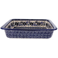 A picture of a Polish Pottery Lasagna Pan (Blue Life) | Z139S-EO39 as shown at PolishPotteryOutlet.com/products/deep-dish-lasagna-pan-blue-life