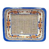 A picture of a Polish Pottery Lasagna Pan (Bouquet in a Basket) | Z139S-JZK as shown at PolishPotteryOutlet.com/products/deep-dish-lasagna-pan-bouquet-in-a-basket