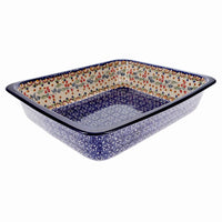 A picture of a Polish Pottery Lasagna Pan (Wildflower Delight) | Z139S-P273 as shown at PolishPotteryOutlet.com/products/deep-dish-lasagna-pan-wildflower-delight