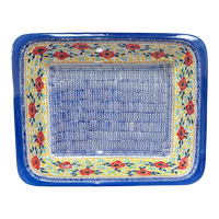 A picture of a Polish Pottery Deep Dish Lasagna Pan (Brilliant Wreath) | Z139S-WK78 as shown at PolishPotteryOutlet.com/products/deep-dish-lasagna-pan-brilliant-wreath-z139s-wk78