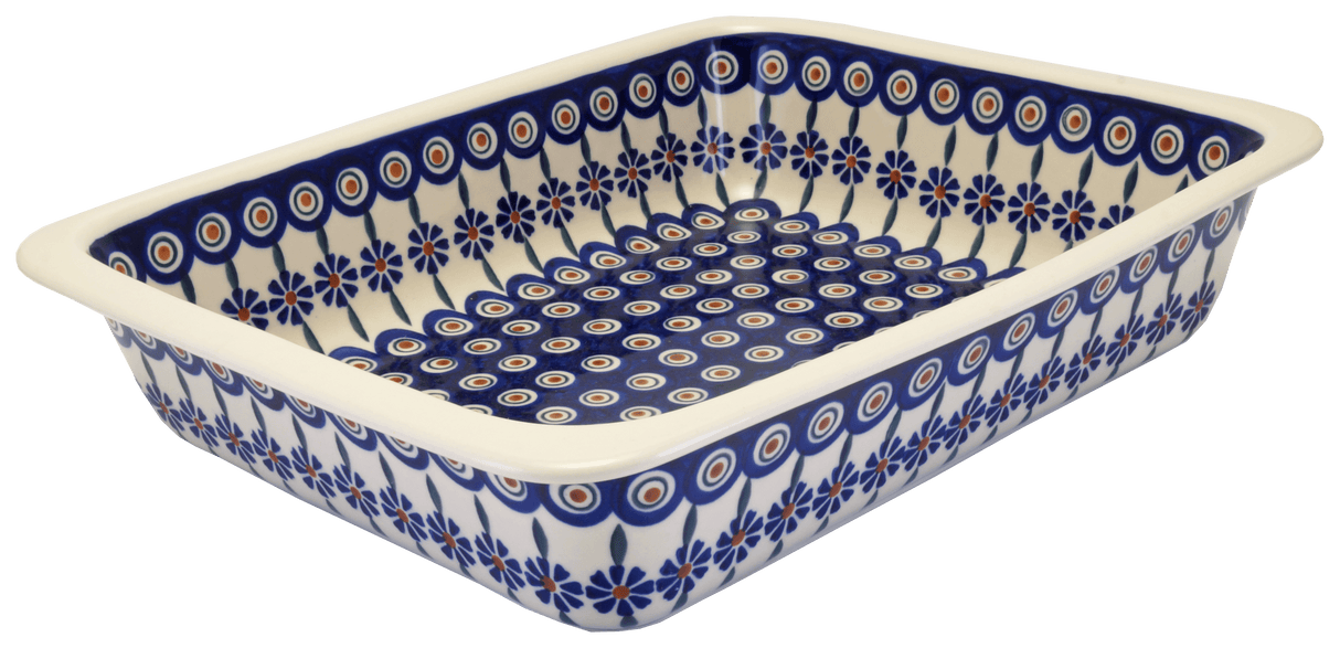 Baker, Lasagna Pan, 11" x 14" in "Floral Peacock" by Manufaktura | Z139T-54KK