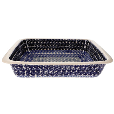 Polish Pottery - Deep Dish Lasagna Pan - Floral Grid - The Polish Pottery  Outlet