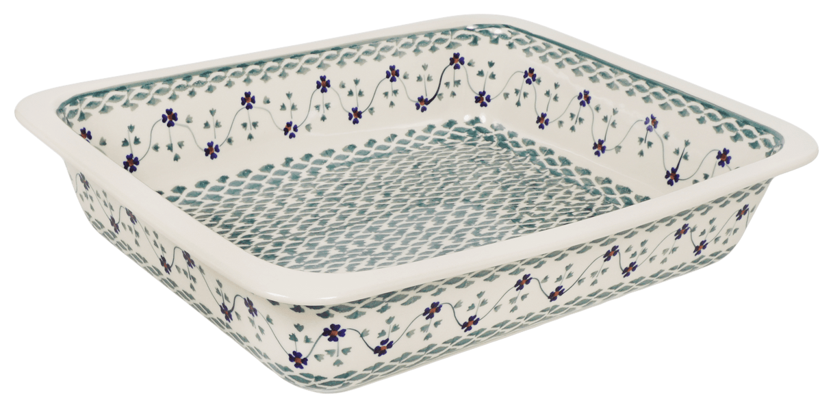 Baker, Lasagna Pan, 11" x 14" in "Woven Pansies" by Manufaktura | Z139T-RV