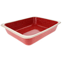 A picture of a Polish Pottery Lasagna Pan (Red Sky at Night) | Z139T-WCZE as shown at PolishPotteryOutlet.com/products/deep-dish-lasagna-pan-red-sky-at-night-z139t-wcze