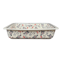 A picture of a Polish Pottery Lasagna Pan (Night Garden) | Z139U-BL02 as shown at PolishPotteryOutlet.com/products/deep-dish-lasagna-pan-night-garden