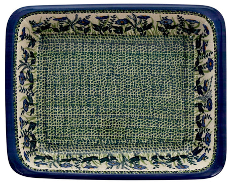 Baker, Lasagna Pan, 11" x 14" in "Bouncing Blue Blossoms" by Manufaktura | Z139U-IM03