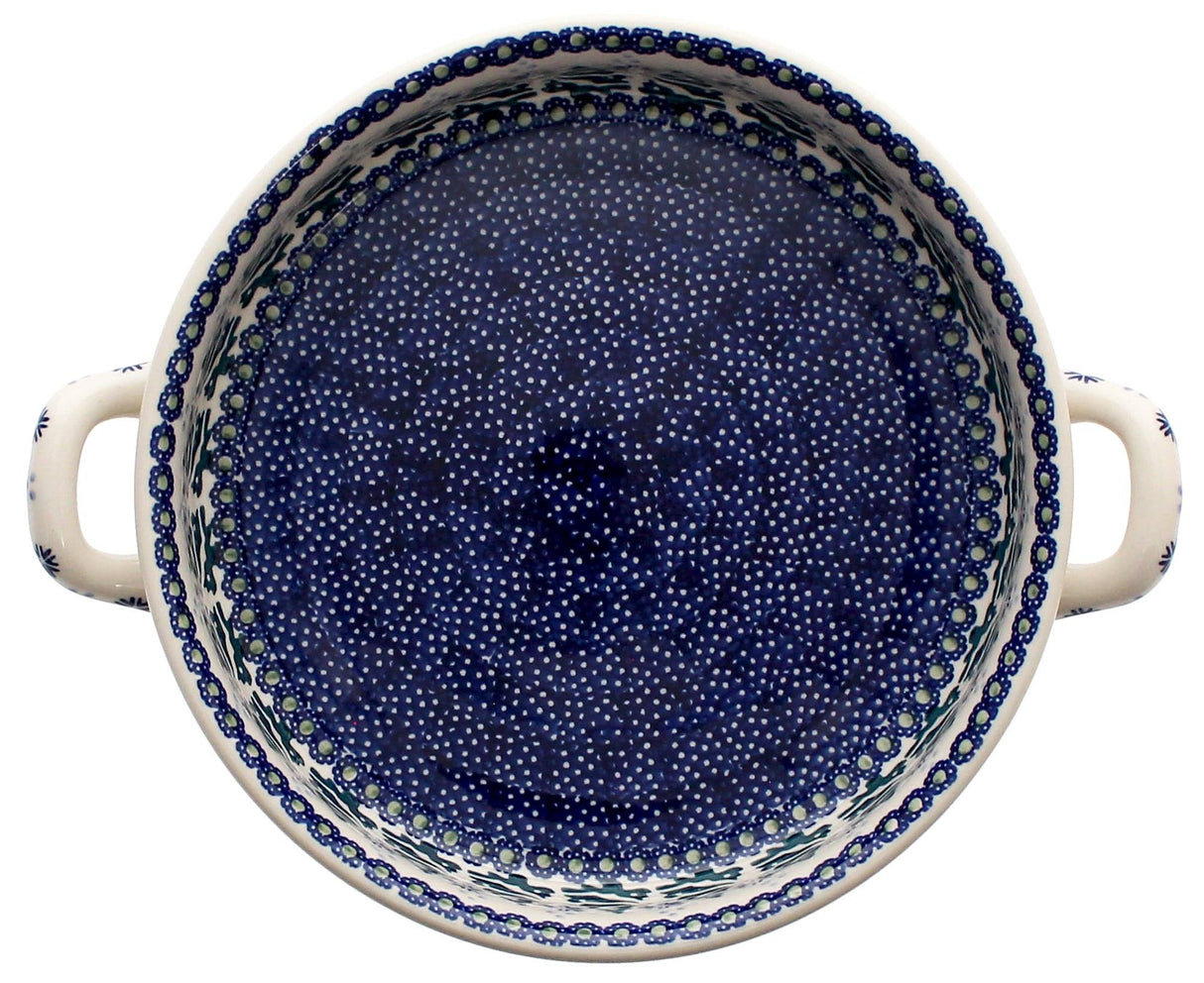 Casserole, Round, Handles, 9.25" in "Snowy Pines" by Manufaktura | Z140T-U22