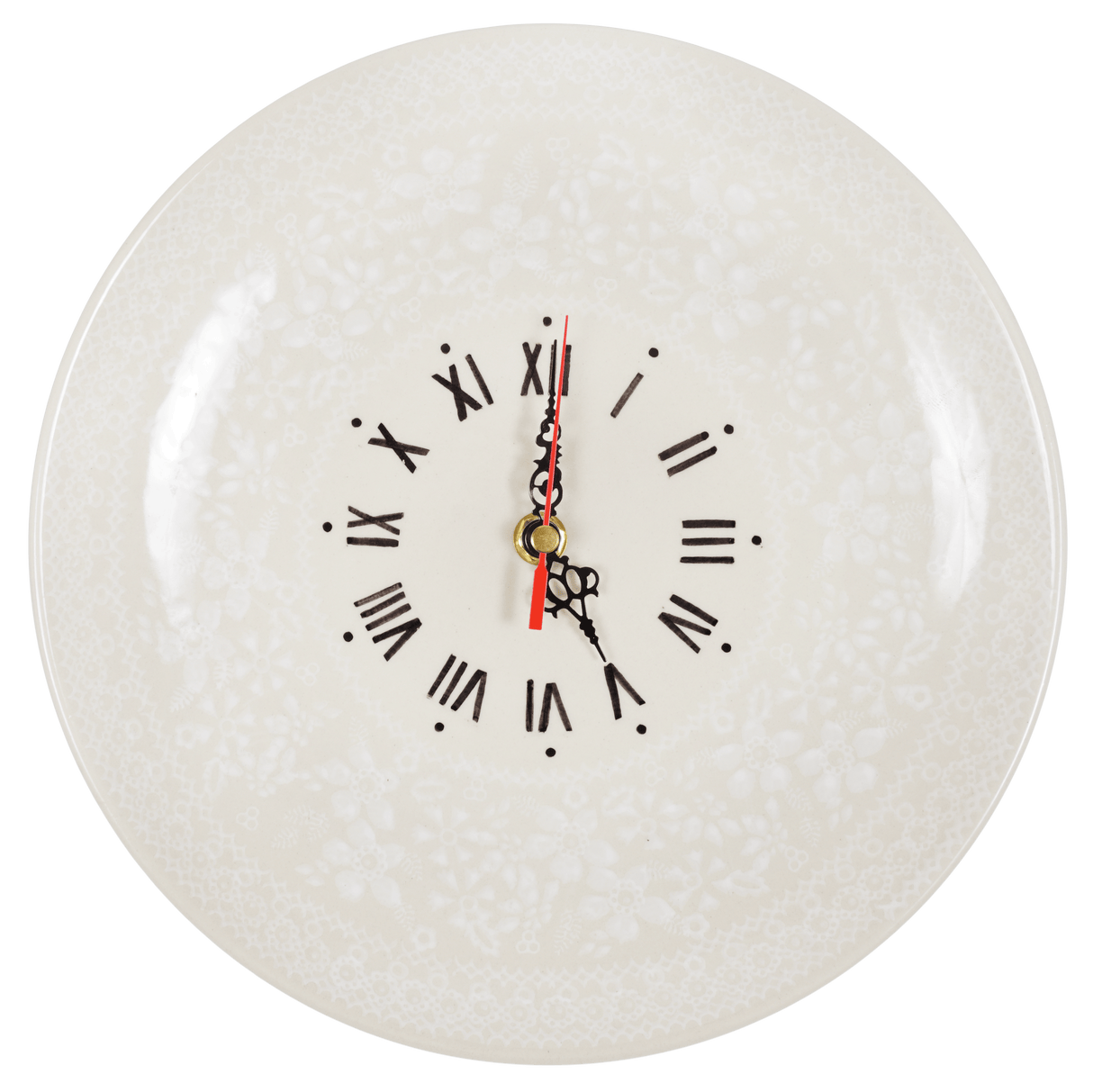 Clock, Wall Clock, Round, Plate, 10" in "Duet in Lace" by Manufaktura | Z144S-SB02