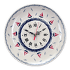 Polish Pottery 10" Round Plate Wall Clock (Smooth Seas) | Z144T-DPML at PolishPotteryOutlet.com