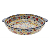Baker, Round, Pie Plate, Handles, 9.75" in "Sunlit Blossoms" by Manufaktura | Z148S-AS62