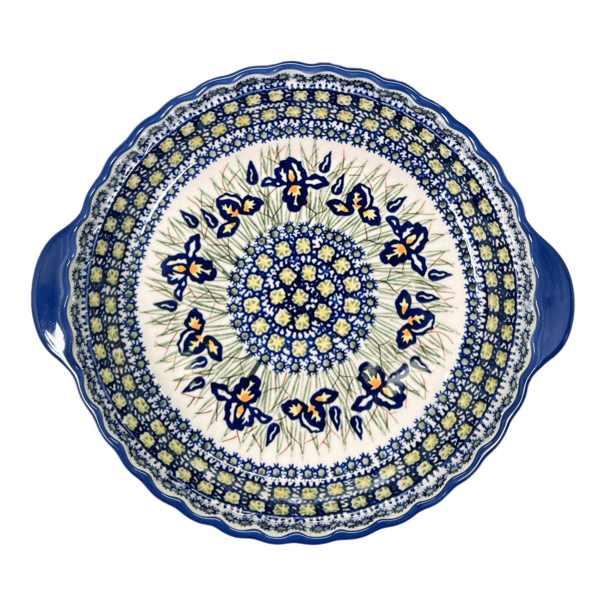 Baker, Round, Pie Plate, Handles, 9.75" in "Iris" by Manufaktura | Z148S-BAM