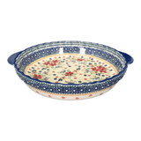 Baker, Round, Pie Plate, Handles, 9.75" in "Ruby Bouquet" by Manufaktura | Z148S-DPCS
