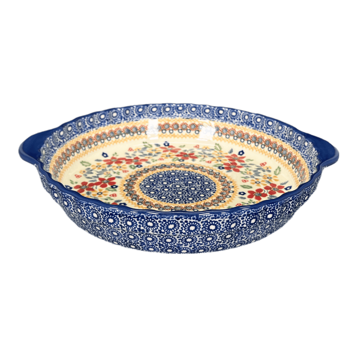 Baker, Round, Pie Plate, Handles, 9.75" in "Ruby Duet" by Manufaktura | Z148S-DPLC