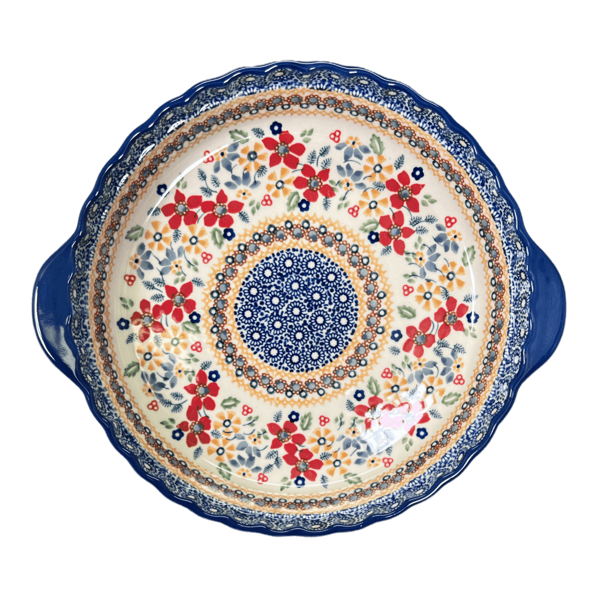Baker, Round, Pie Plate, Handles, 9.75" in "Ruby Duet" by Manufaktura | Z148S-DPLC