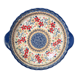 Baker, Round, Pie Plate, Handles, 9.75" in "Ruby Duet" by Manufaktura | Z148S-DPLC
