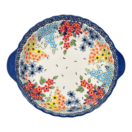 Baker, Round, Pie Plate, Handles, 9.75" in "Brilliant Garden" by Manufaktura | Z148S-DPLW