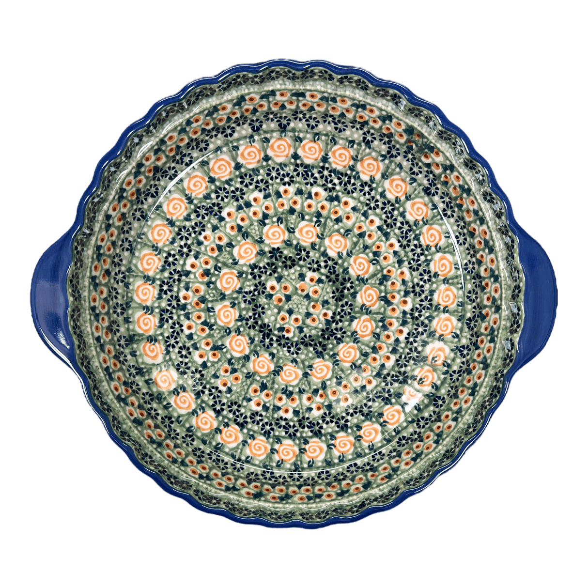 Baker, Round, Pie Plate, Handles, 9.75" in "Perennial Garden" by Manufaktura | Z148S-LM