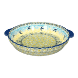 Baker, Round, Pie Plate, Handles, 9.75" in "Soaring Swallows" by Manufaktura | Z148S-WK57