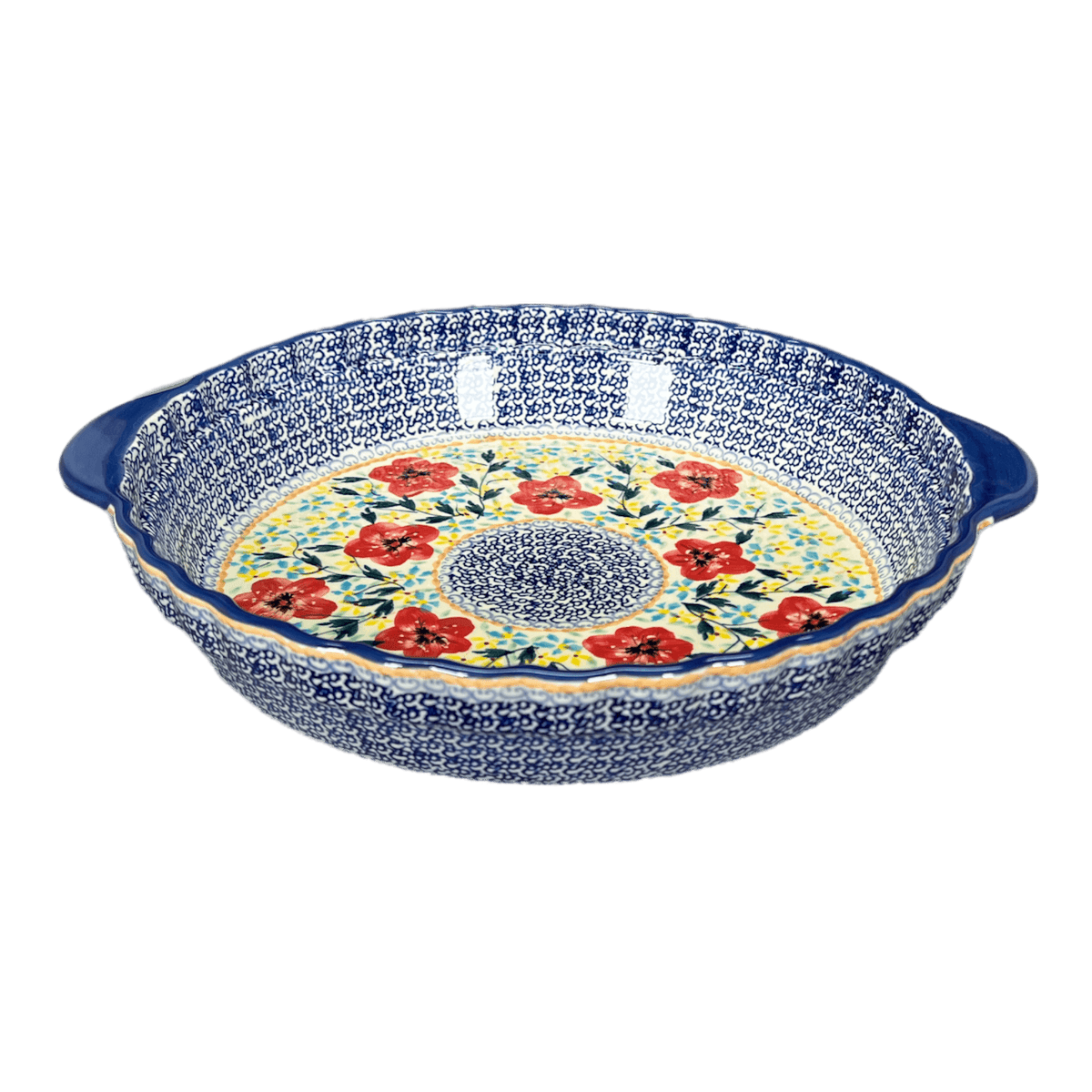 Baker, Round, Pie Baker, Handles, 9.75" in "Brilliant Wreath" by Manufaktura | Z148S-WK78