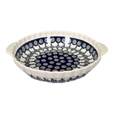 Baker, Round, Pie Plate, Handles, 9.75" in "Floral Peacock" by Manufaktura | Z148T-54KK