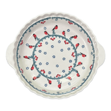 Baker, Round, Pie Plate, Handles, 9.75" in "Red Bird" by Manufaktura | Z148T-GILE