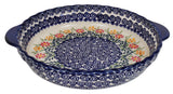 Baker, Round, Pie Plate, Handles, 9.75" in "Flower Power" by Manufaktura | Z148T-JS14
