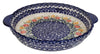 Polish Pottery Pie Plate with Handles (Flower Power) | Z148T-JS14 at PolishPotteryOutlet.com