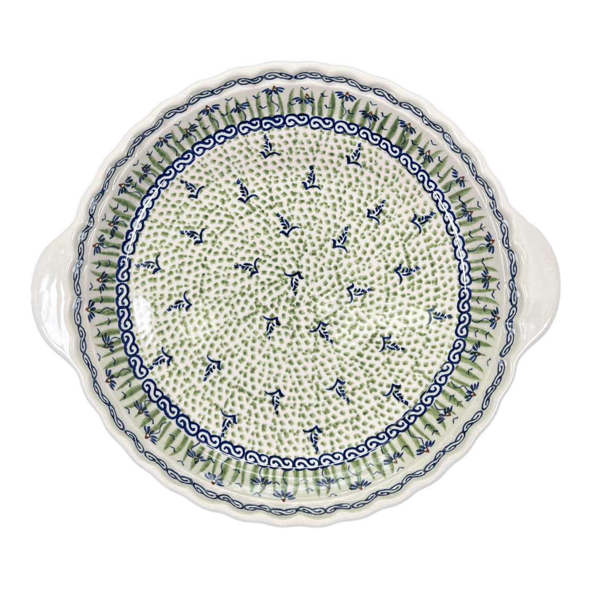 Baker, Round, Pie Plate, Handles, 9.75" in "Riverbank" by Manufaktura | Z148T-MC15