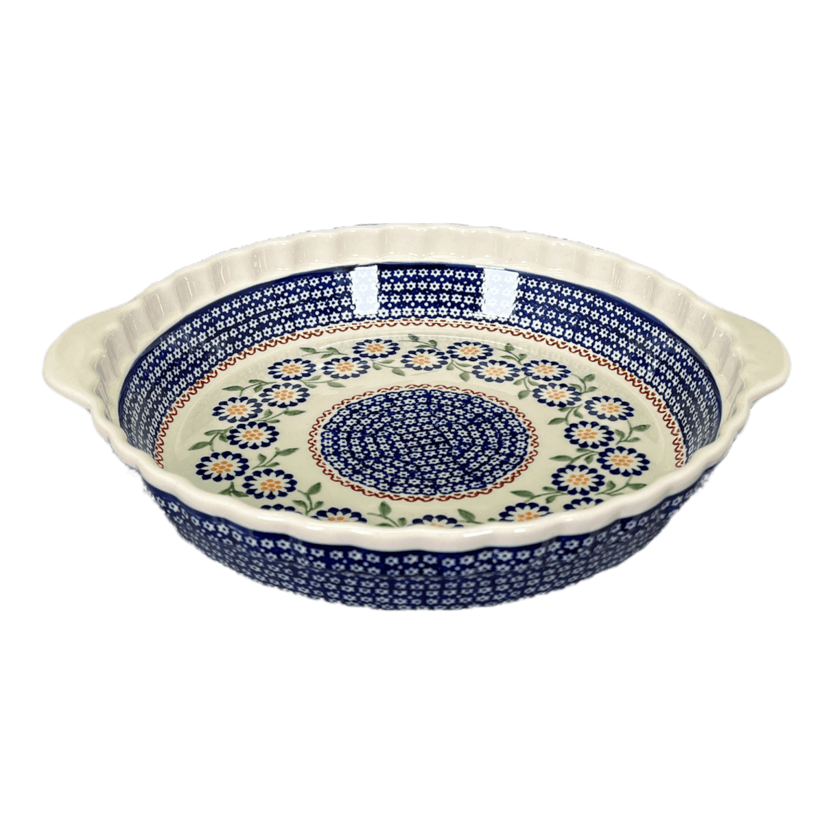 Baker, Round, Pie Plate, Handles, 9.75" in "Mums the Word" by Manufaktura | Z148T-P178