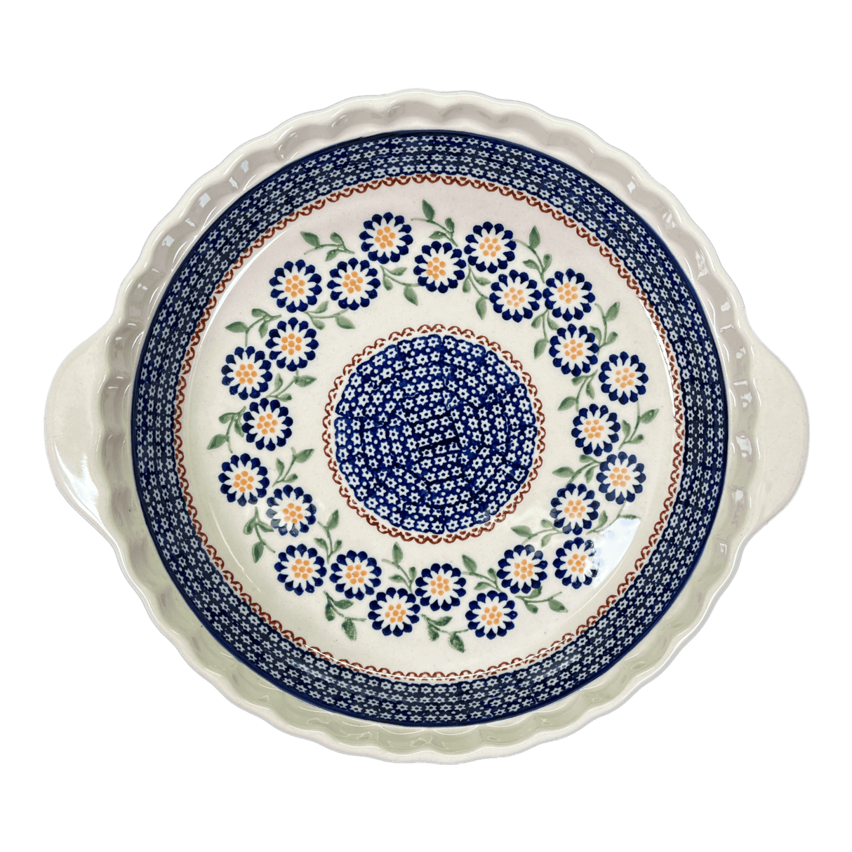 Baker, Round, Pie Plate, Handles, 9.75" in "Mums the Word" by Manufaktura | Z148T-P178