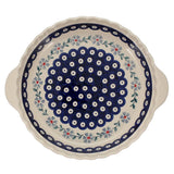 Baker, Round, Pie Plate, Handles, 9.75" in "Periwinkle Chain" by Manufaktura | Z148T-P213