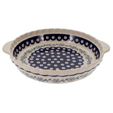 Baker, Round, Pie Plate, Handles, 9.75" in "Periwinkle Chain" by Manufaktura | Z148T-P213