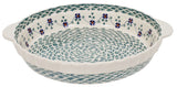 Baker, Round, Pie Plate, Handles, 9.75" in "Woven Pansies" by Manufaktura | Z148T-RV