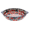 Polish Pottery Pie Plate with Handles (Strawberry Fields) | Z148U-AS59 at PolishPotteryOutlet.com
