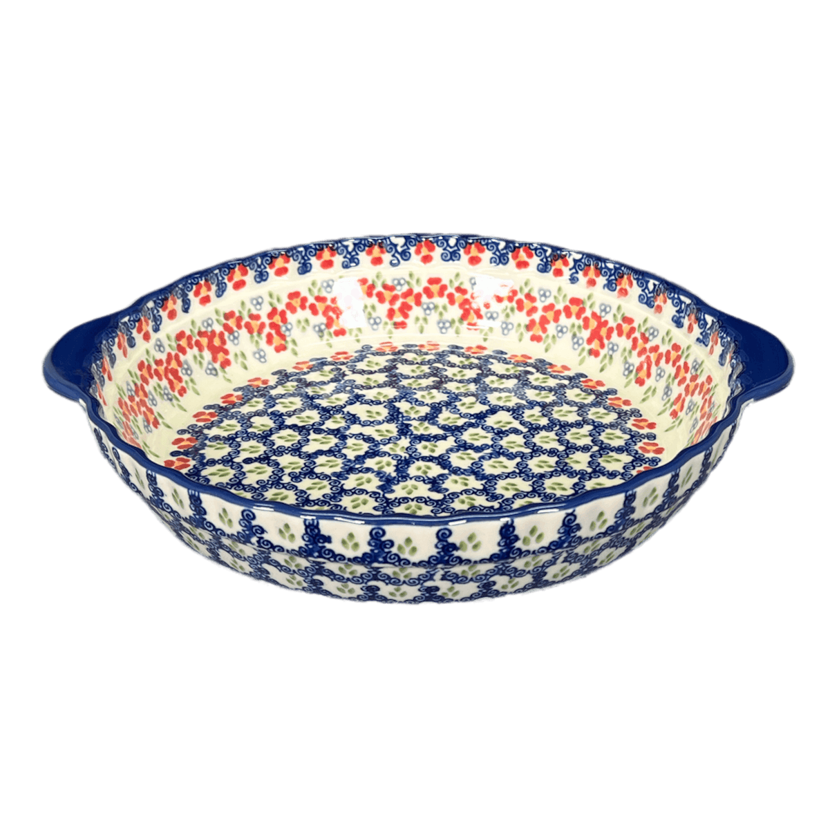 Baker, Round, Pie Plate, Handles, 9.75" in "Ring Around the Rosie" by Manufaktura | Z148U-P321