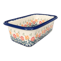 A picture of a Polish Pottery Bread Baker (Flower Power) | Z150T-JS14 as shown at PolishPotteryOutlet.com/products/bread-server-flower-power-z150t-js14