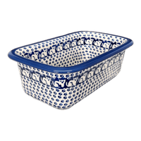 A picture of a Polish Pottery Bread Baker (Kitty Cat Path) | Z150T-KOT6 as shown at PolishPotteryOutlet.com/products/bread-server-kitty-cat-path