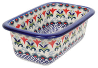 A picture of a Polish Pottery Bread Baker (Scandinavian Scarlet) | Z150U-P295 as shown at PolishPotteryOutlet.com/products/bread-server-scandinavian-scarlet