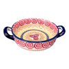 Polish Pottery Small Round Casserole W/Handles (Psychedelic Swirl) | Z153M-CMZK at PolishPotteryOutlet.com