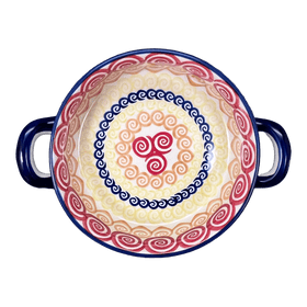 Polish Pottery Small Round Casserole W/Handles (Psychedelic Swirl) | Z153M-CMZK Additional Image at PolishPotteryOutlet.com