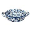 Polish Pottery Small Round Casserole (Scattered Blues) | Z153S-AS45 at PolishPotteryOutlet.com