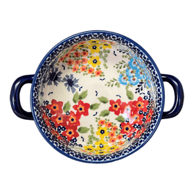 Polish Pottery Small Round Casserole (Brilliant Garden) | Z153S-DPLW Additional Image at PolishPotteryOutlet.com