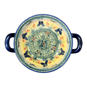 Polish Pottery Small Round Casserole (Butterflies in Flight) | Z153S-WKM Additional Image at PolishPotteryOutlet.com