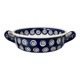 Polish Pottery Small Round Casserole (Peacock in Line) | Z153T-54A Additional Image at PolishPotteryOutlet.com