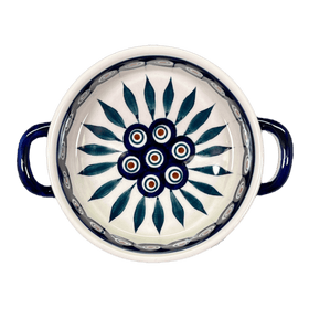 Polish Pottery Small Round Casserole (Peacock) | Z153T-54 Additional Image at PolishPotteryOutlet.com